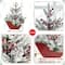 Glitzhome® 21" Christmas Red Sleigh Frosted Floral Centerpiece